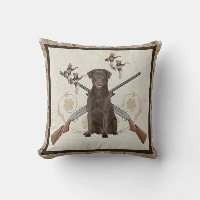 Labrador Retriever Hunts Throw Pillow (Front)