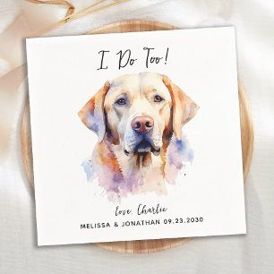 Labrador Retriever I Doo Too Modern Dog Wedding Napkin