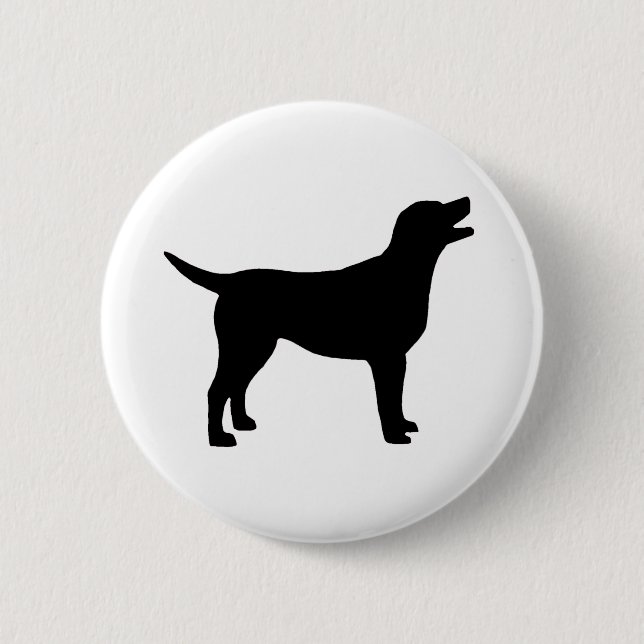 Labrador Retriever (in black) 2 Inch Round Button (Front)