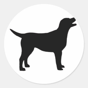 Labrador Retriever (in black) Classic Round Sticker