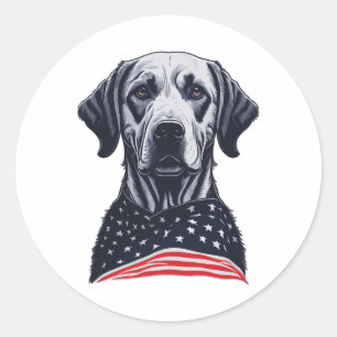 labrador retriever Independence Day Classic Round Sticker