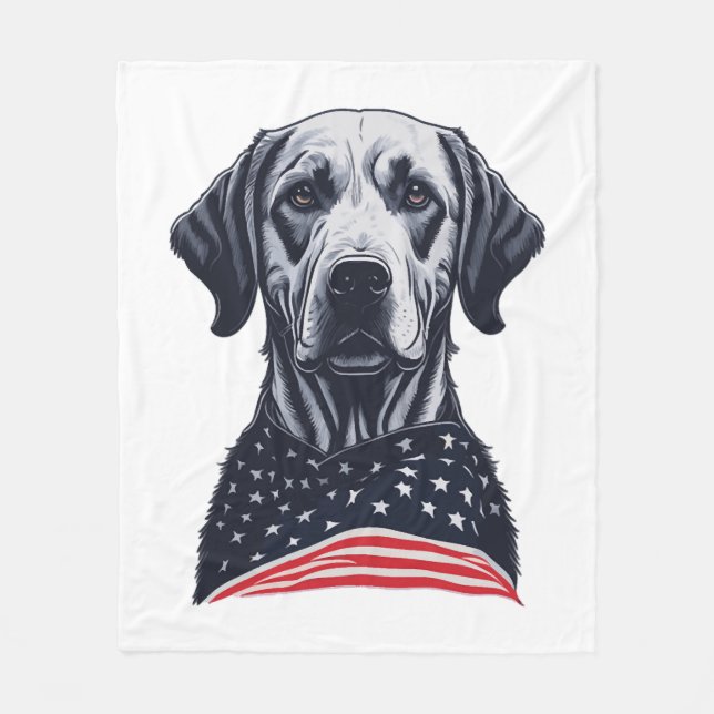 labrador retriever Independence Day Fleece Blanket (Front)