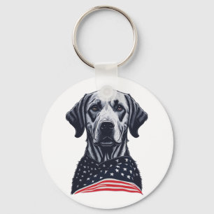 labrador retriever Independence Day Keychain