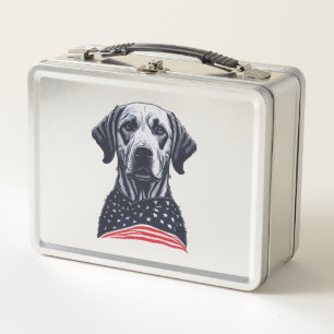 labrador retriever Independence Day Metal Lunch Box