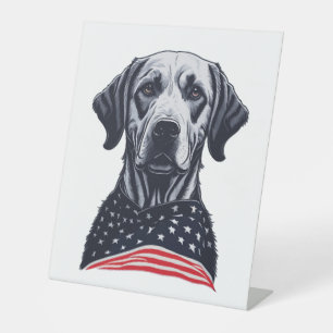 labrador retriever Independence Day Pedestal Sign