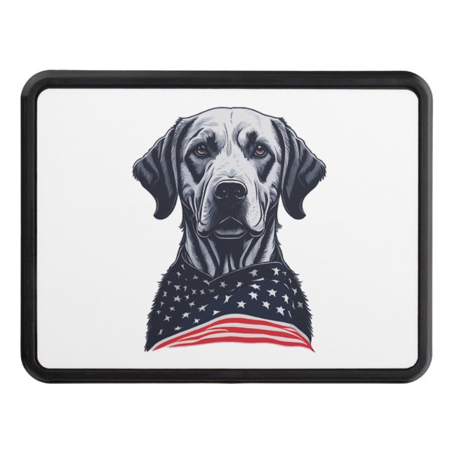labrador retriever Independence Day Trailer Hitch Cover (Front)
