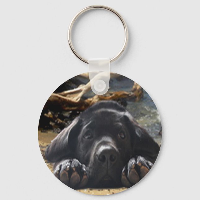Labrador Retriever Keychain Beach (Front)