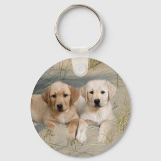 Labrador Retriever Keychain Pups On Beach