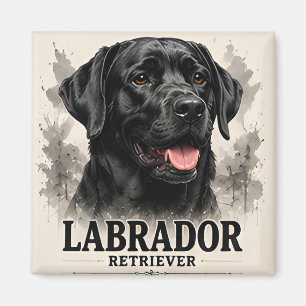Labrador Retriever Loyal Family Dog Portrait Artwo Magnet