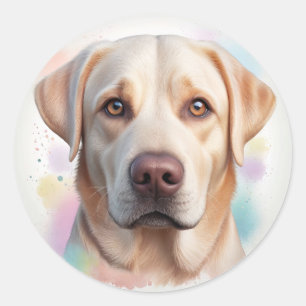 Labrador Retriever Magical Whimsical Art Classic Round Sticker