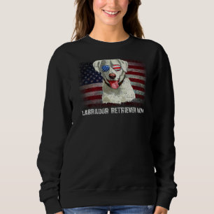 Labrador Retriever Mom American Dog Us Flag 4th Of Sweatshirt