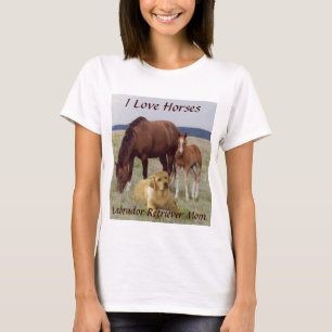 Labrador Retriever Mom T-Shirt With Horses