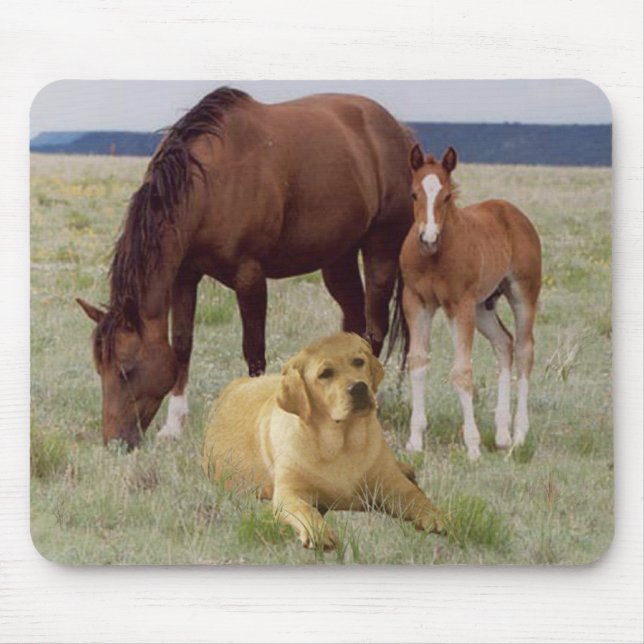 Labrador Retriever Mousepad Horses (Front)
