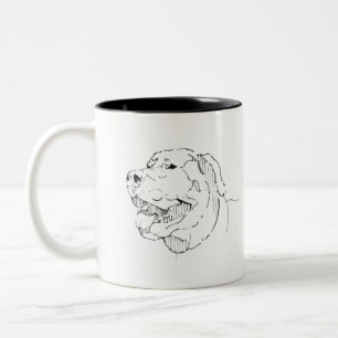 Labrador Retriever Mug, Dog Line Art Two-Tone Coffee Mug
