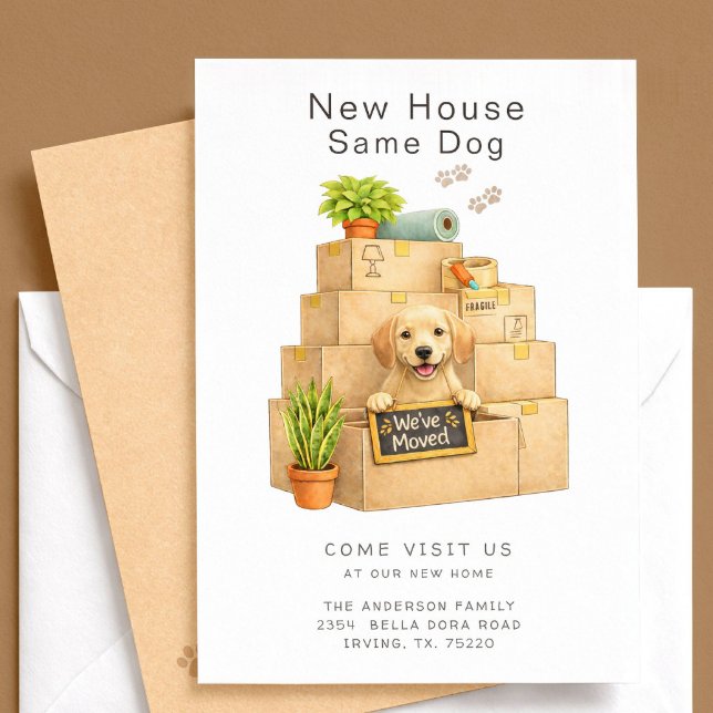Labrador Retriever New House Moving Announcement (Creator Uploaded)