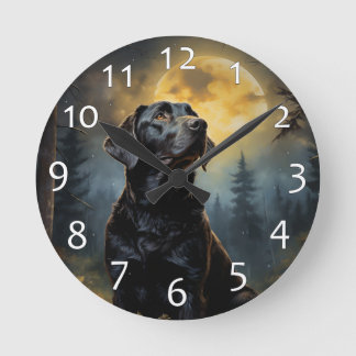 Labrador retriever on a moonlit night  round clock
