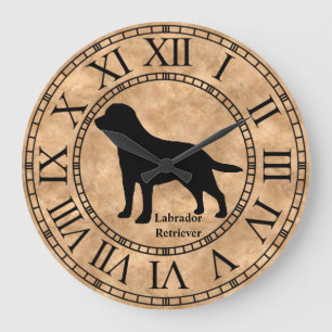 Labrador Retriever on Copper Large Clock