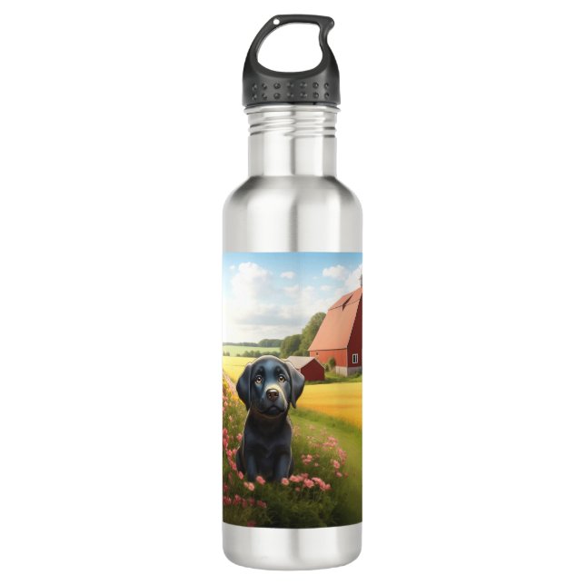 Labrador Retriever on Farm 710 Ml Water Bottle (Front)