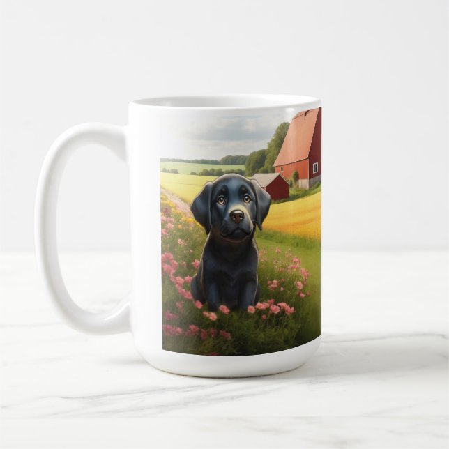 Labrador Retriever on Farm Coffee Mug (Left)