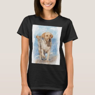 Labrador retriever on the beach watercolor for La T-Shirt