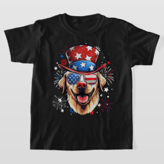 Labrador Retriever Patriotic USA Flag 4th Of July  T-Shirt