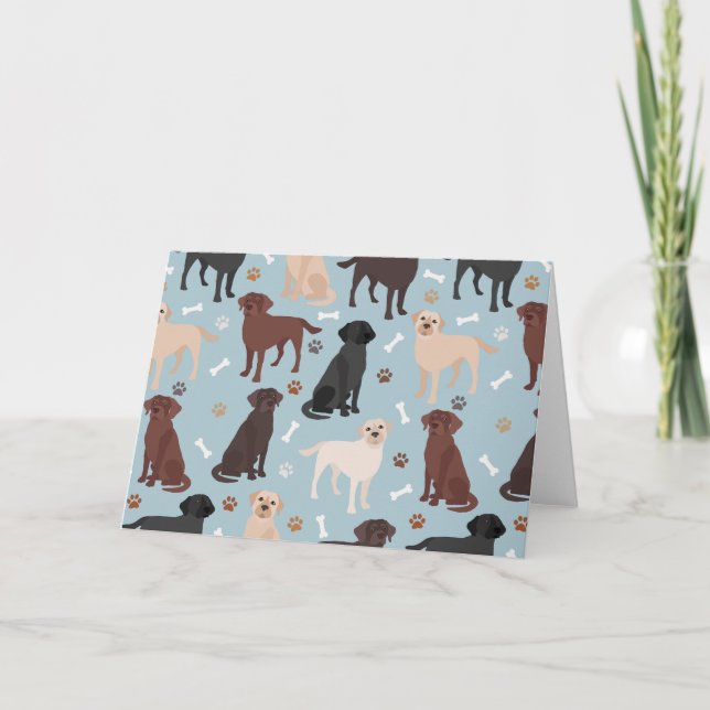 Labrador Retriever Paws and Bones Card (Front)