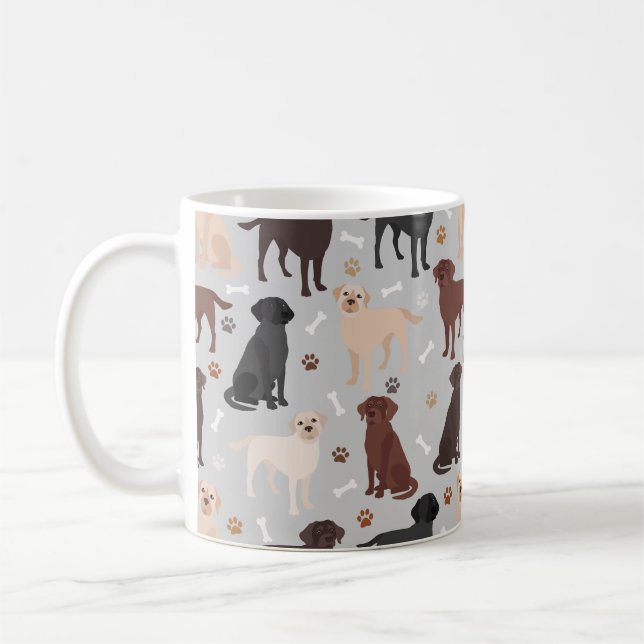 Labrador Retriever Paws and Bones Coffee Mug (Left)