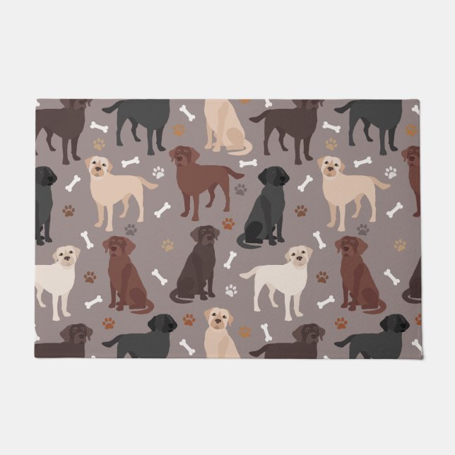 Labrador Retriever Paws and Bones Doormat (Front)