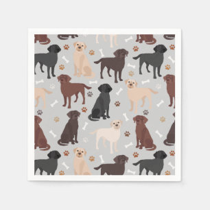 Labrador Retriever Paws and Bones Napkins