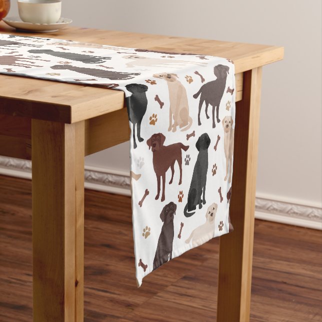 Labrador Retriever Paws and Bones Short Table Runn Runner (In Situ)