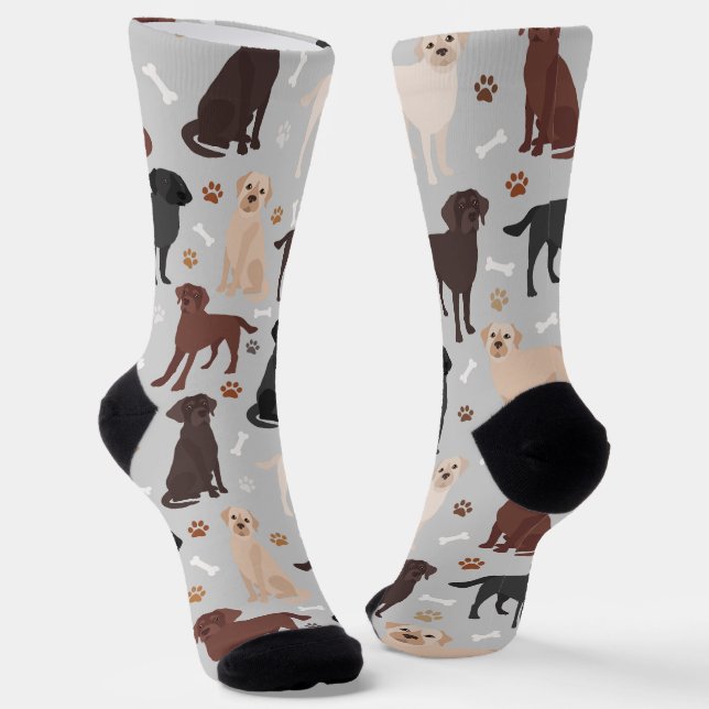 Labrador Retriever Paws and Bones Socks (Angled)