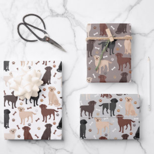 Labrador Retriever Paws and Bones Wrapping Paper S
