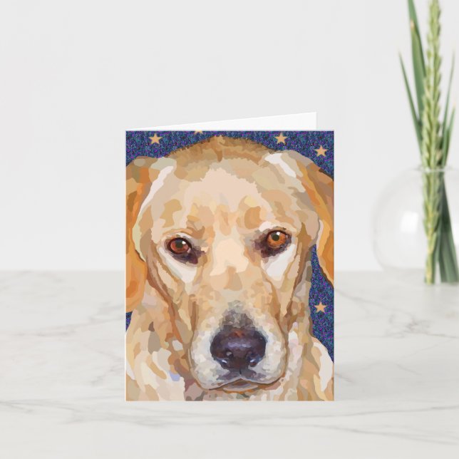 Labrador retriever peignant la carte de voeux (Devant)