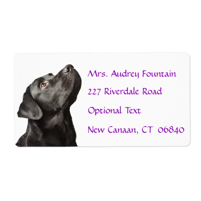 Labrador Retriever Personalized Name Address Label (Front)