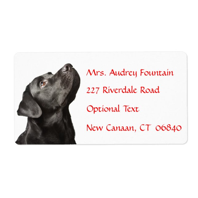 Labrador Retriever Personalized Name Address Label (Front)