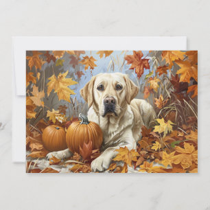 Labrador Retriever Personalized Name Autumn Card
