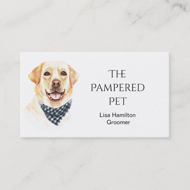 Labrador Retriever Pet Groomer/Vet/Sitters Business Card (Front)