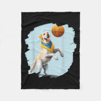 Labrador Retriever Playing Basball Funny Dog Fleece Blanket