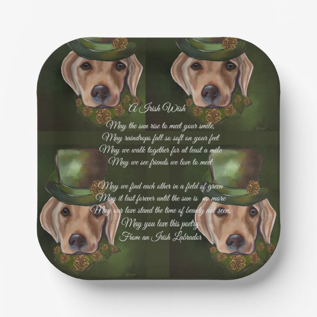 Labrador Retriever Poetry  Paper Plate (Front)
