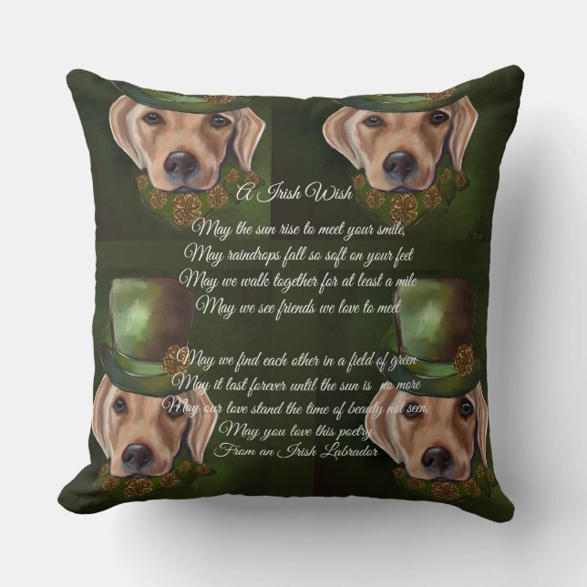 Labrador Retriever Poetry  Throw Pillow (Front)