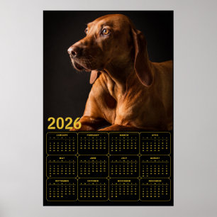 Labrador Retriever Portrait with 2026 Calendar Poster
