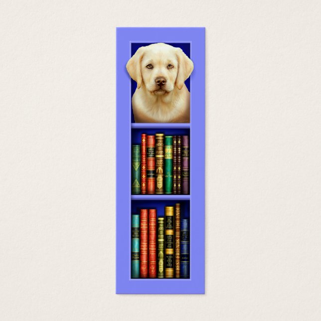 Labrador Retriever Puppy Blue Bookmark (Front)