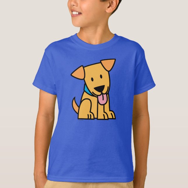 Labrador Retriever puppy dog sit golden cute pup T-Shirt (Front)