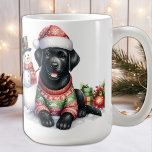 Labrador Retriever Puppy Dog & Snowman Christmas Coffee Mug<br><div class="desc">Introducing our charming coffee mug featuring the beloved Labrador Retriever, just in time for the holiday season! Perfect for dog lovers, this mug is available in black, yellow or chocolate labrador options, so you can choose your favourite. Our mug offers festive designs to choose from, including a cozy fireplace scene,...</div>