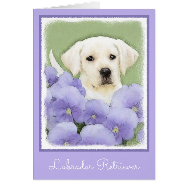 Labrador Retriever Puppy Painting Original Chien A (Devant)