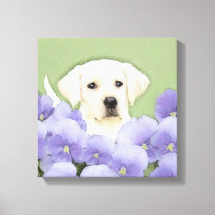 Labrador Retriever Puppy Painting Original Dog Art Canvas Print
