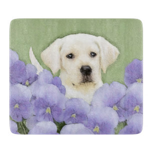 Labrador Retriever Puppy Painting Original Dog Art Cutting Board