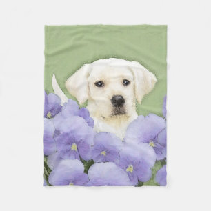 Labrador Retriever Puppy Painting Original Dog Art Fleece Blanket