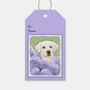 Labrador Retriever Puppy Painting Original Dog Art Gift Tags