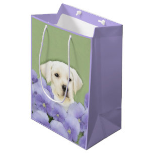 Labrador Retriever Puppy Painting Original Dog Art Medium Gift Bag